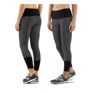 RARE lululemon Runday Crop Parallel Stripe 6